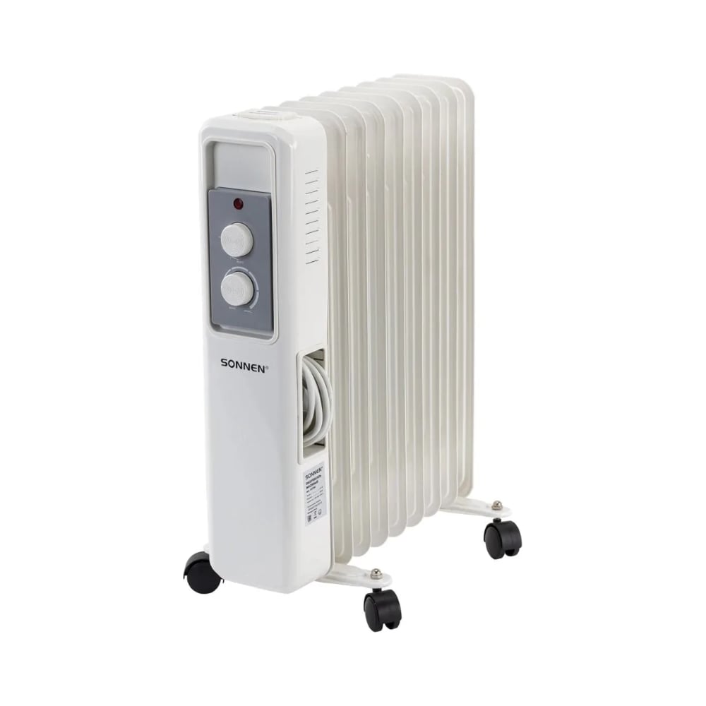 Изображение товара Масляный обогреватель SONNEN DFS 9E 9 секций 2000Вт механика белый