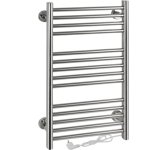 Изображение товара Полотенцесушитель электрический Brimix ЭКСКЛЮЗИВ, ПРЯМОЙ, 720 х 400 х 60 мм, на 14 перекладин с сухим ТЭНом, 100 W, 220-230 В, 50 Гц, t - 50С, из нержавеющей стали BK109F