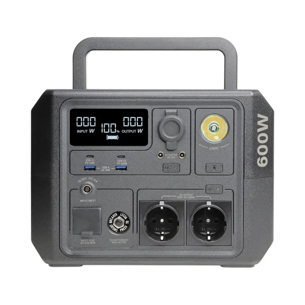 Изображение товара Портативная электростанция Boltpower 600 MAX мощность 600 Вт с USB Type-C и солнечной зарядкой