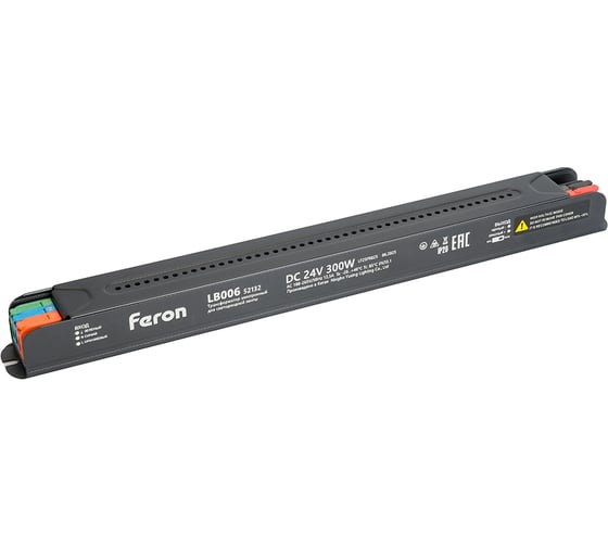 Изображение товара Трансформатор для светодиодной ленты с диммированием FERON300W 24V, LB006, 52132