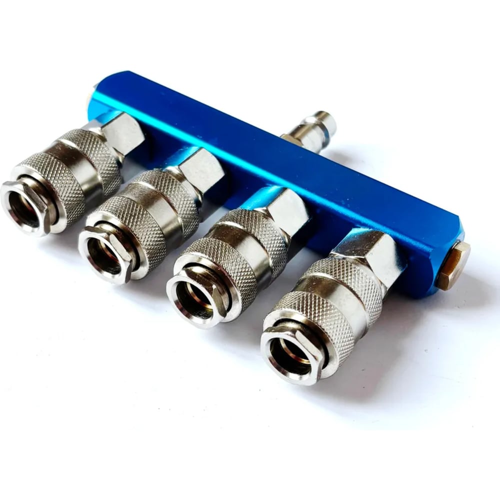 Изображение товара Разветвитель пневматический Pegas pneumatic на 4 выхода со штуцером 3307