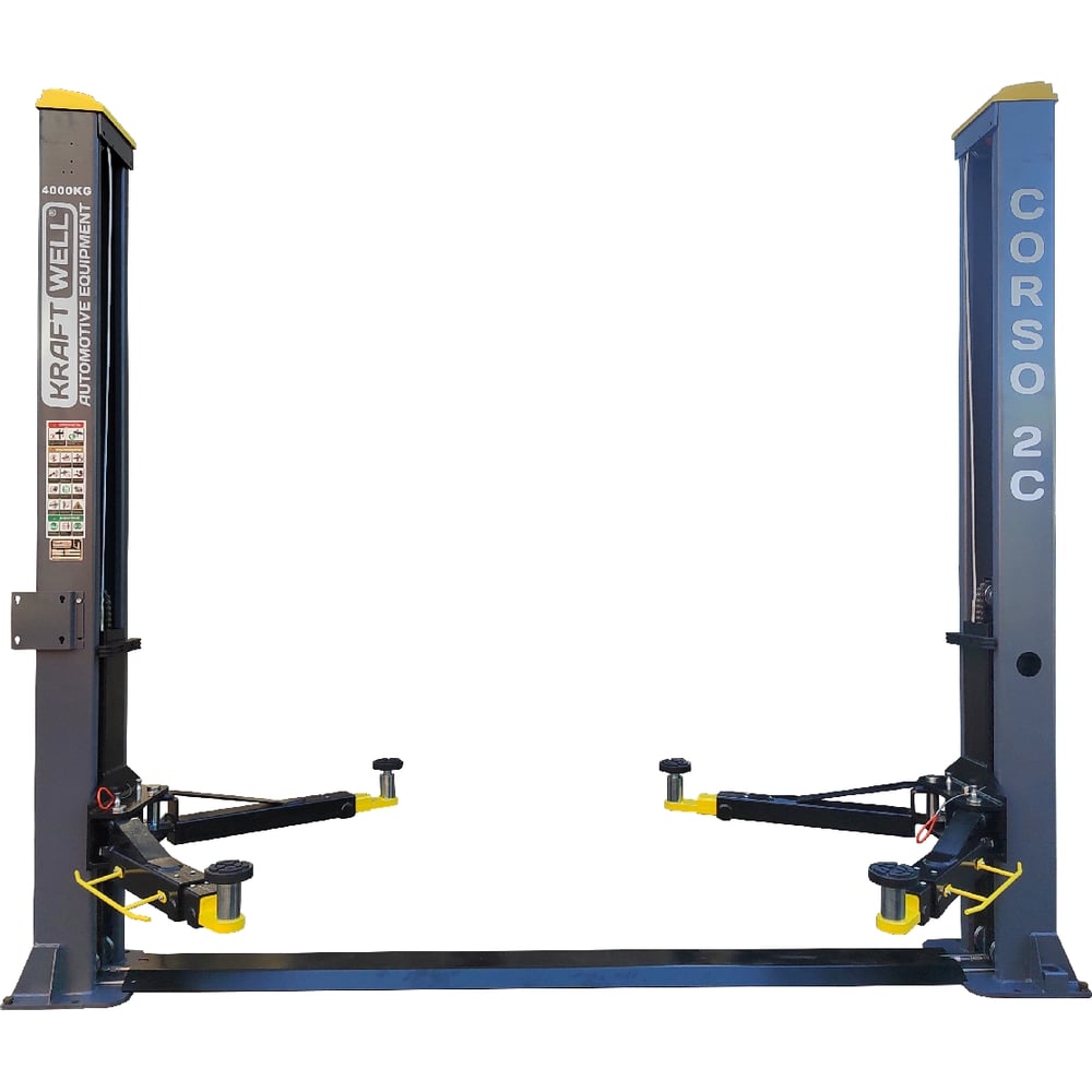 Изображение товара Подъемник KraftWell CORSO 2C двухстоечный гидравлический 4 тонн для профессиональных автосервисов