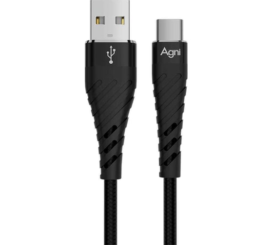 Изображение товара Кабель AGNI USB-A/USB-C, 1м, черный UC412-23-АС-black