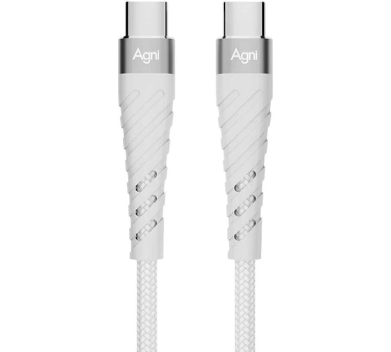 Изображение товара Кабель AGNI USB-C/USB-C, 100W, 1м, белый UC412-24-100W-CC-white