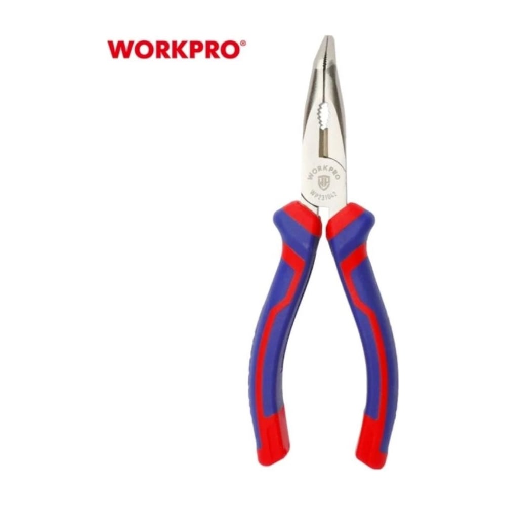 Изображение товара Длинногубцы изогнутые WORKPRO 200 мм Ni-Fe WP231043 профессиональный инструмент