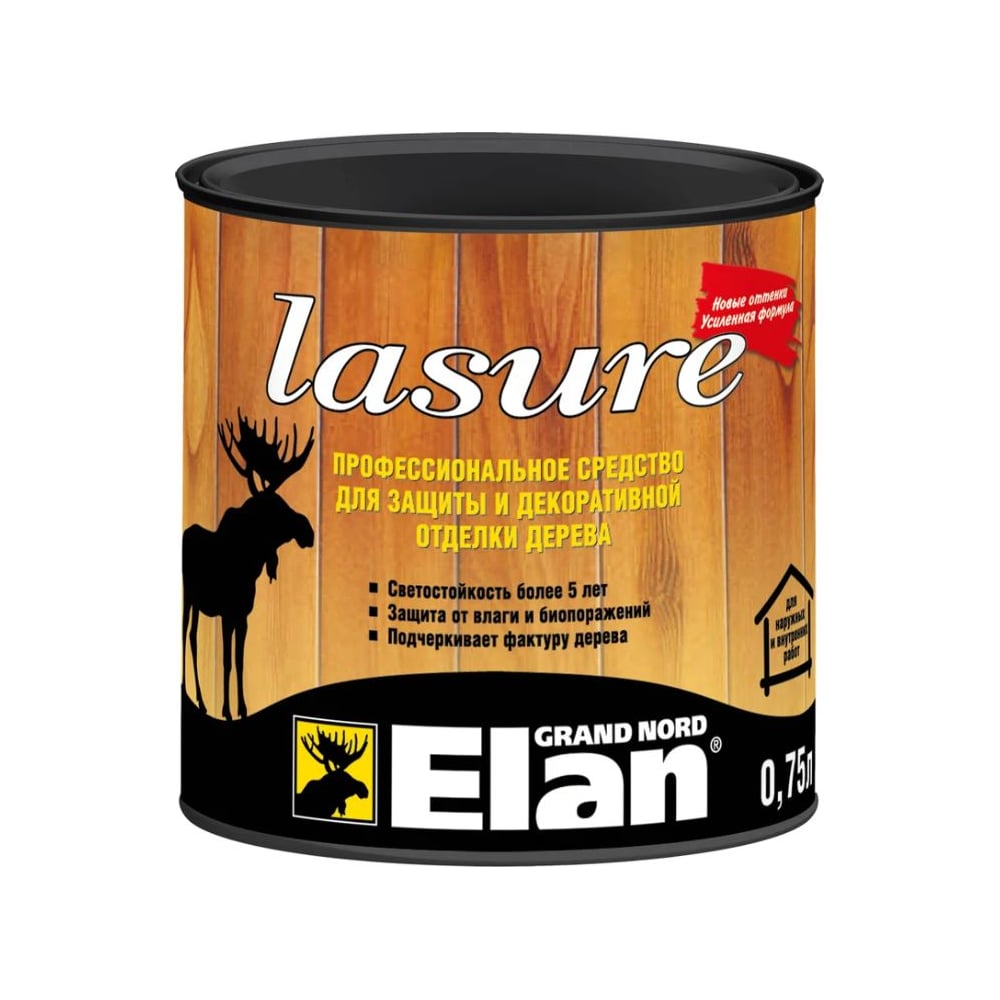 Изображение товара Лазурь ALPA Элан орех 0.75л для деревянных поверхностей защита и декоративная отделка