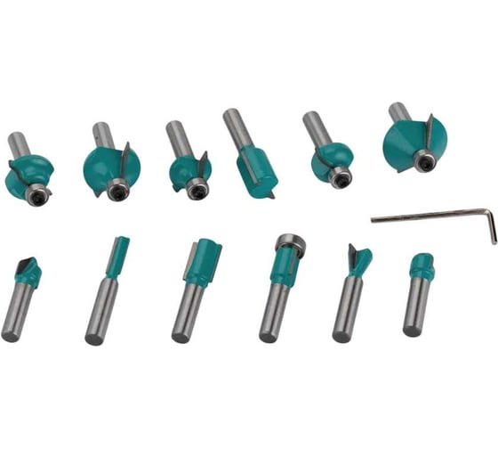 Изображение товара Набор фрез по дереву Powertex 12 шт S32125