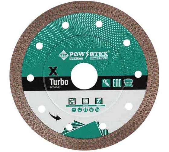 Изображение товара Диск алмазный ультратонкий Powertex для плиткорезов и камнерезных станков 180х10х25.4 мм 3A2202