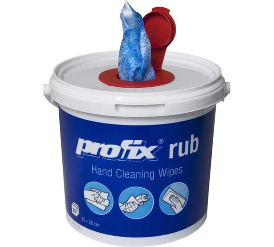 Изображение товара Абразивные влажные чистящие салфетки в ведре-диспенсере Temca PROFIX RUB (72 листа в ведре, лист 26x30 см, синие) 068483-01