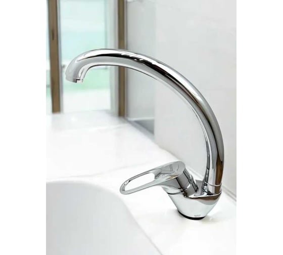 Изображение товара Смеситель для кухни ALOUTE c поворотным изливом, хром, крепление на гайке A3113