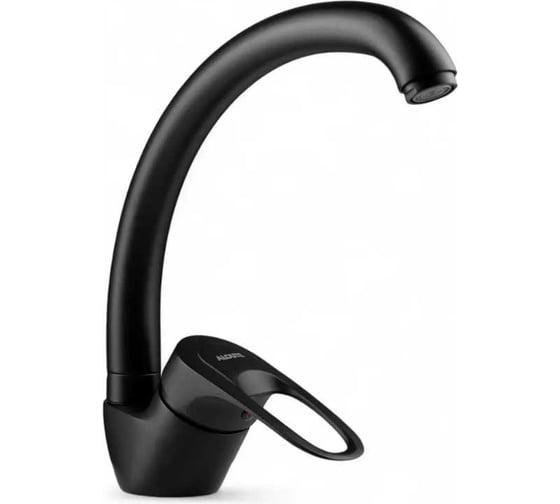 Изображение товара Смеситель для кухни ALOUTE c поворотным изливом, черный, крепление на гайке A3113H