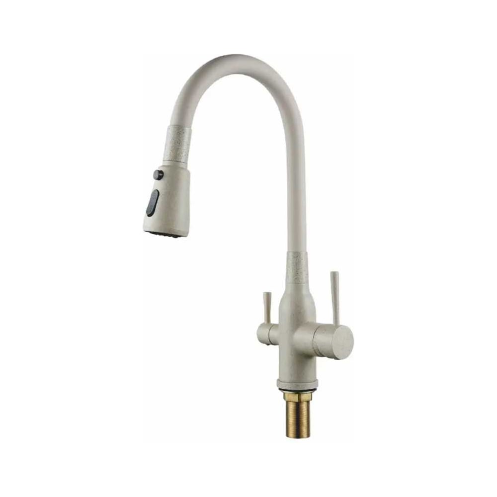 Изображение товара Смеситель для кухни ALOUTE бежевый с гибким и выдвижным изливом