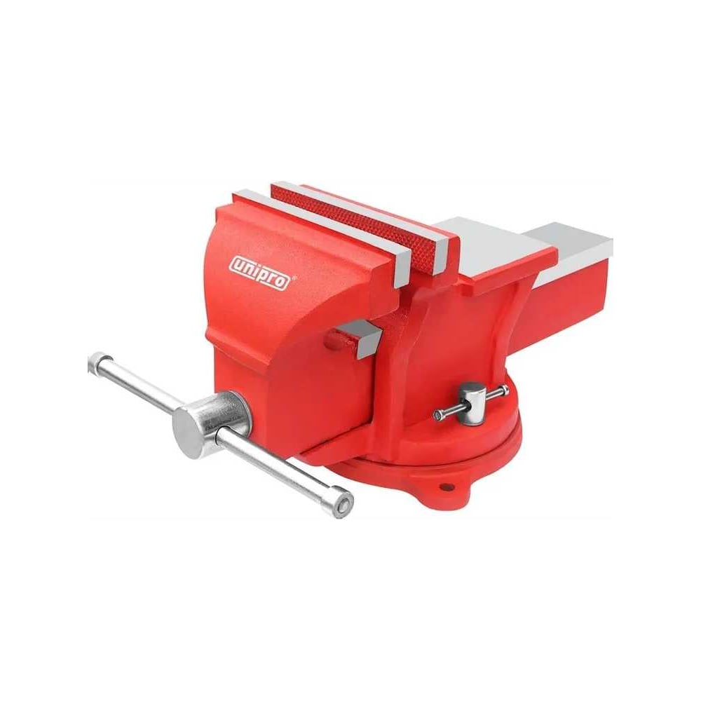 Изображение товара Слесарные поворотные тиски с наковальней Unipro 100мм из чугуна и стали