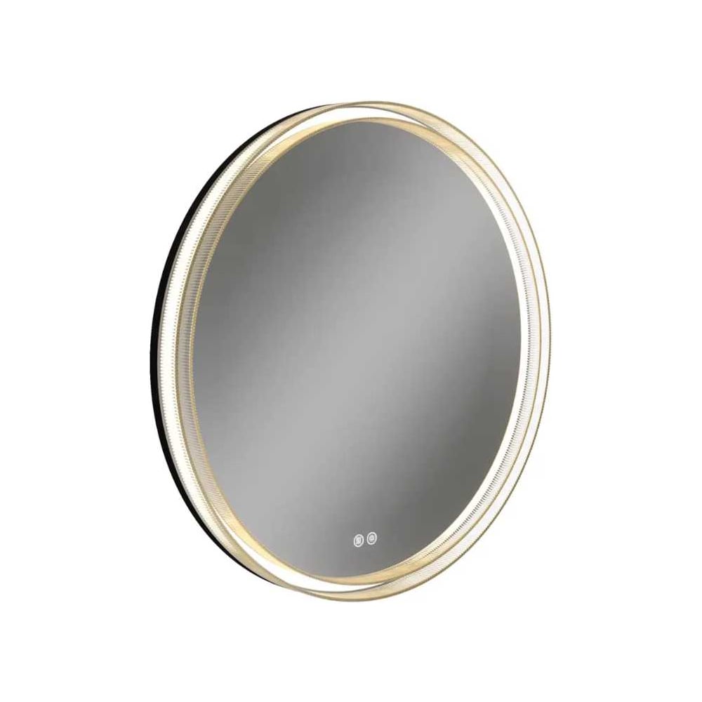 Изображение товара Зеркало настенное с подсветкой в ванную круглое Teymi Lina Romantic Black D60, LED, сенсор, антипар T20132 ЦБ-00270896