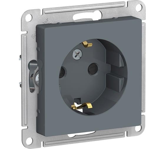 Изображение товара Розетка Systeme Electric AtlasDesign Грифель с/з со шторками, 16А, механизм SE ATN000745
