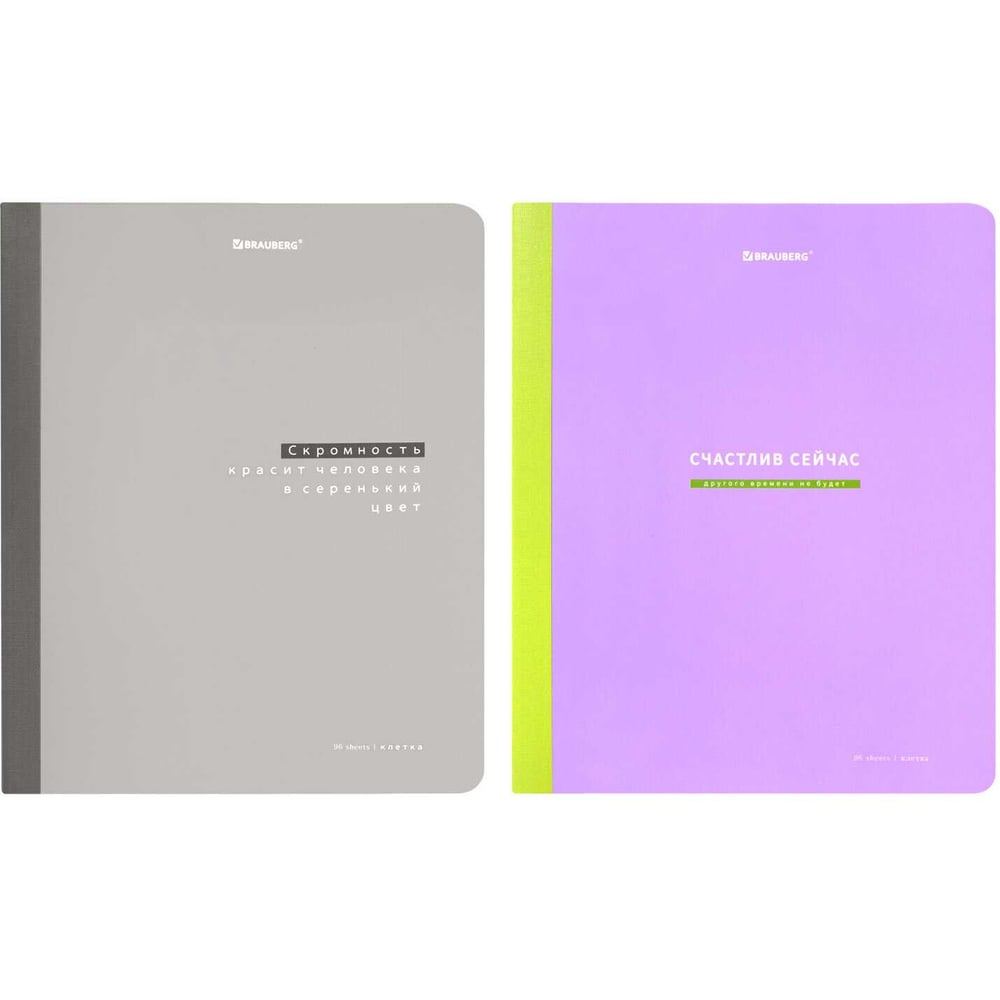 Изображение товара Тетради BRAUBERG ДЭК А5 96л, комплект 2 шт. на сшивке с корешком, клетка, Harmony 405306