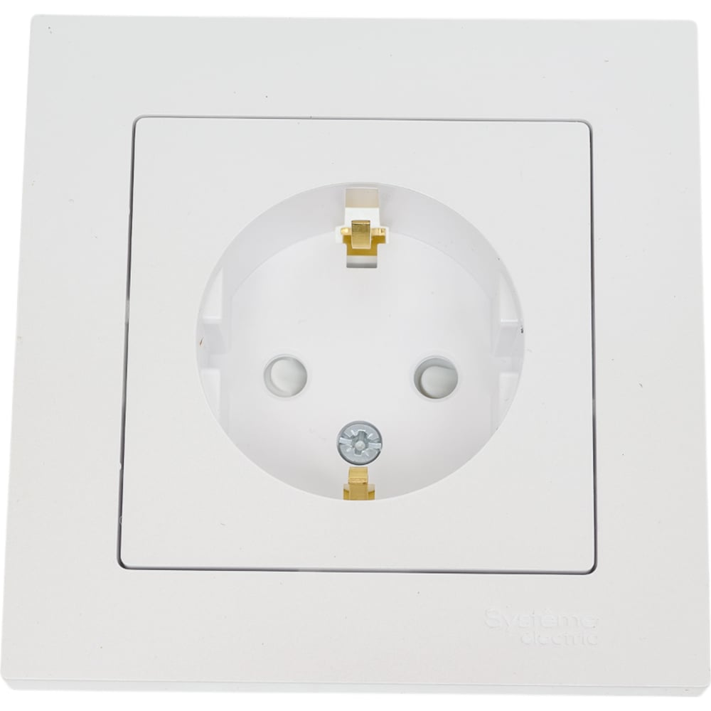 Изображение товара Розетка SYSTEME ELECTRIC AtlasDesign Жемчуг с защитными шторками 16А встроенная