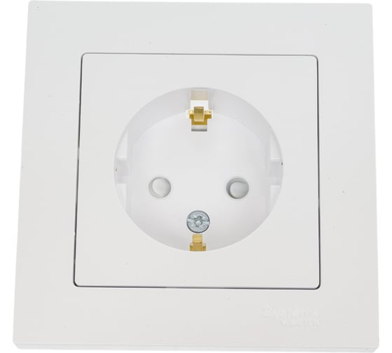 Изображение товара Розетка Systeme Electric AtlasDesign Жемчуг с/з со шторками, 16А, в сборе SE ATN000444