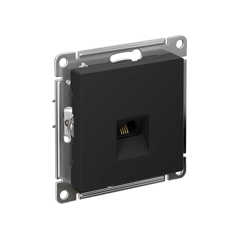 Изображение товара Телефонная розетка Systeme Electric AtlasDesign Карбон RJ11 для встроенного монтажа
