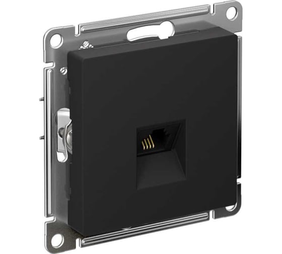 Изображение товара Телефонная розетка Systeme Electric AtlasDesign Карбон RJ11, механизм SE ATN001081