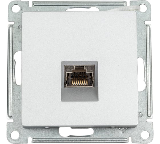 Изображение товара Компьютерная розетка Systeme Electric AtlasDesign Алюминий RJ45, кат. 6A, механизм SE ATN000386