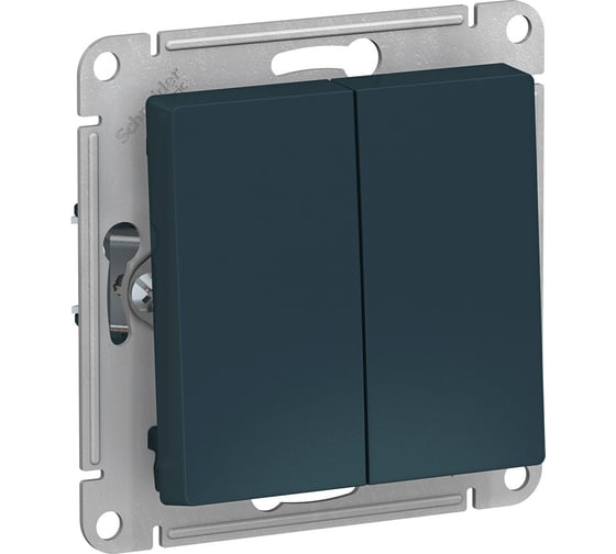 Изображение товара Переключатель Systeme Electric AtlasDesign Изумруд 2-клавишный сх.6, 10АХ, механизм SE ATN000865