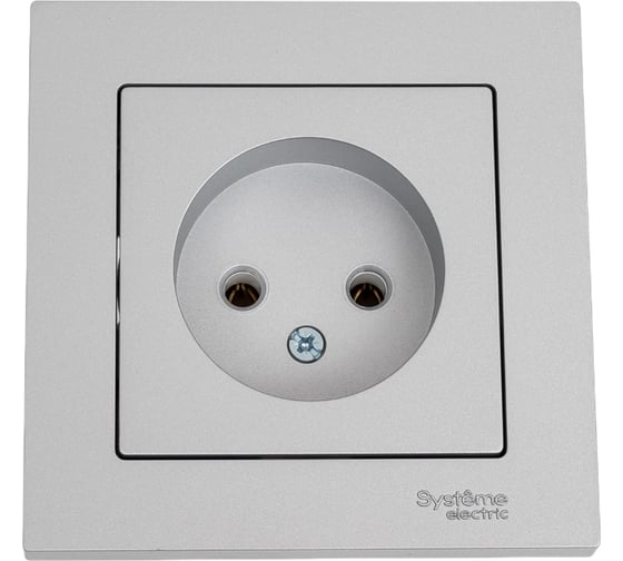 Изображение товара Розетка Systeme Electric AtlasDesign Алюминий б/з, 16А, в сборе SE ATN000340