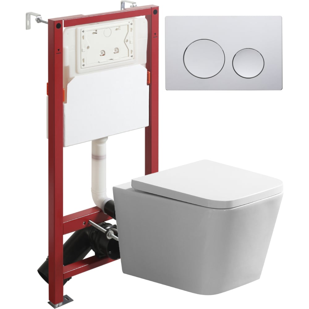 Изображение товара Подвесной унитаз Agger TORNADO безободковый с инсталляцией белый