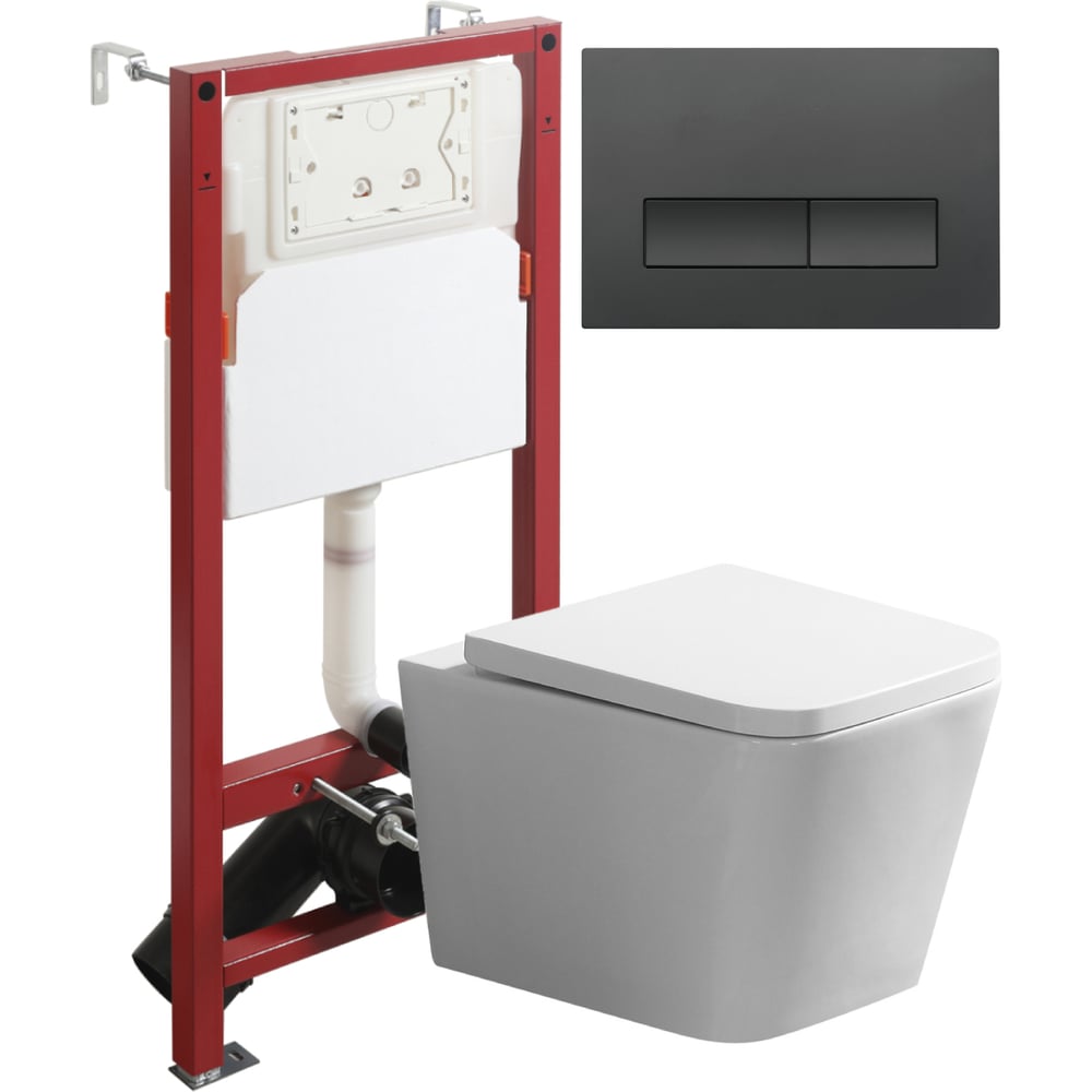 Изображение товара Подвесной безободковый унитаз Agger TORNADO белый с инсталляцией и микролифтом