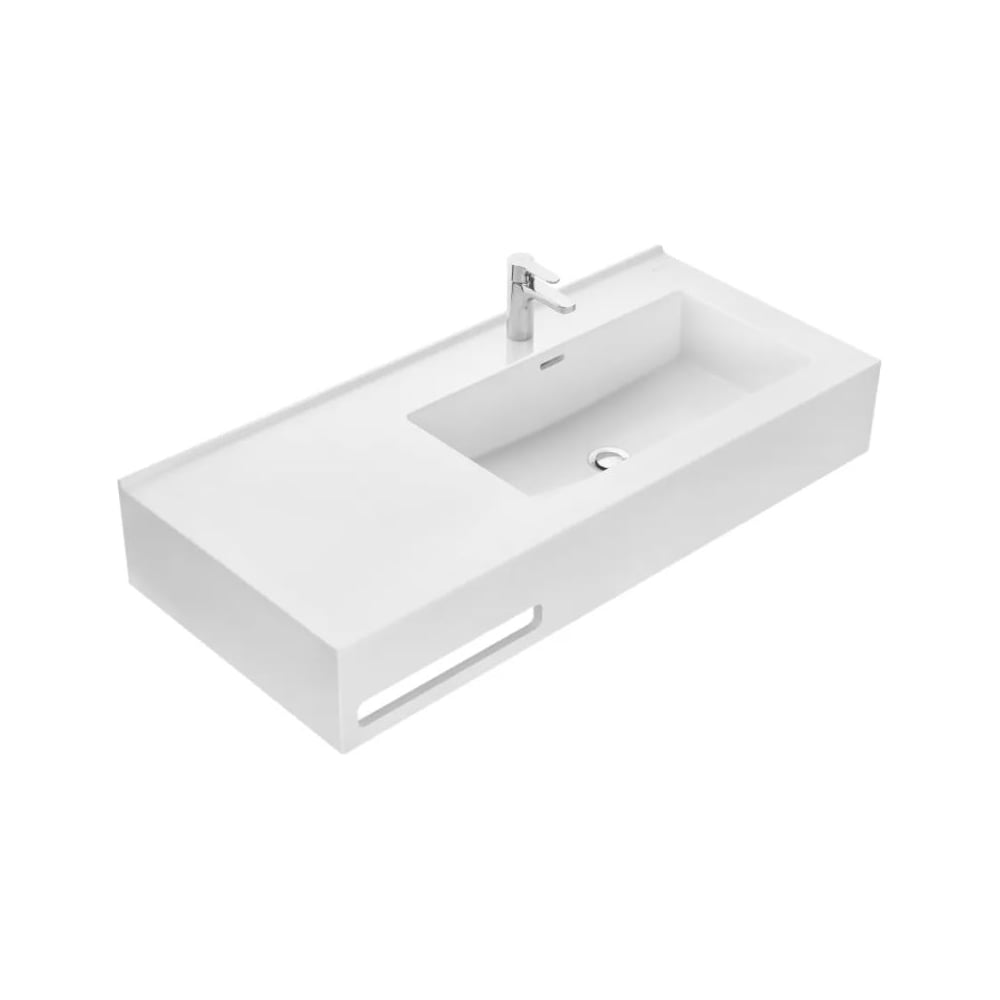 Изображение товара Раковина AQUATON Квадро Про 100 правая искусственный мрамор современная подвесная