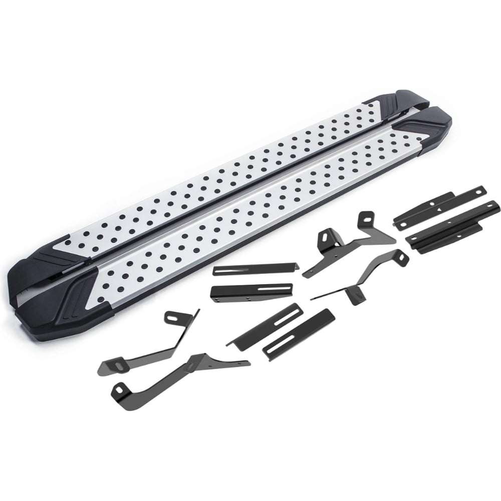 Изображение товара Порог-площадка Rival Bmw-Style D180AL для Москвич 3 2022 алюминий комплект крепежа