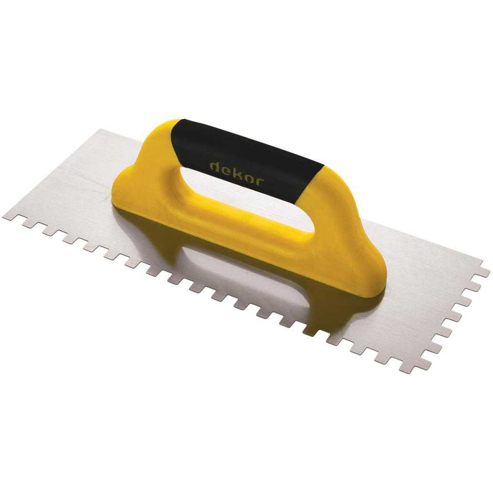 Изображение товара Полутер зубчатый DEKOR 120х300 мм квадратный зуб 4х4 мм HASSAN пластик и нержавеющая сталь
