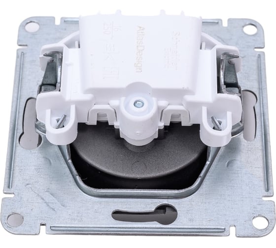 Изображение товара Розетка Systeme Electric AtlasDesign Сталь б/з, 16А, механизм SE ATN000941