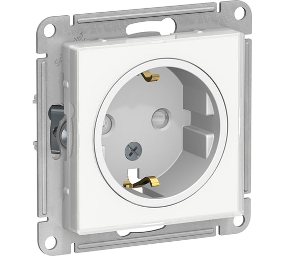 Изображение товара Розетка Systeme Electric AtlasDesign Art Бел с/з со шторками, 16А, механизм SE ATN200145