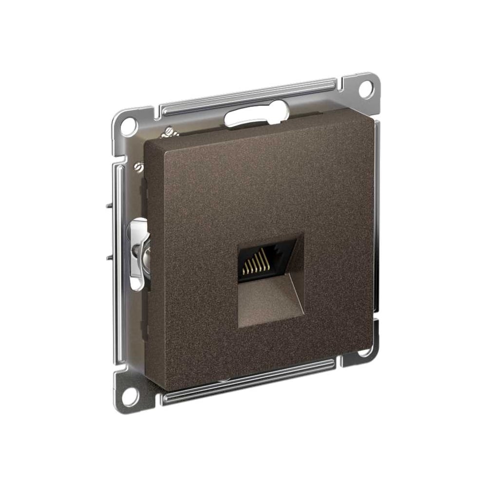 Розетка компьютерная Systeme Electric AtlasDesign, RJ45, кат. 6A, механизм, Мокко ATN000686