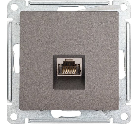 Изображение товара Компьютерная розетка Systeme Electric AtlasDesign Мокко RJ45, кат. 6A, механизм SE ATN000686