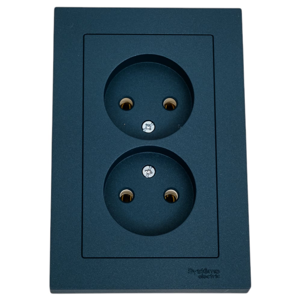 Изображение товара Розетка Systeme Electric AtlasDesign двойная изумруд 16А в сборе