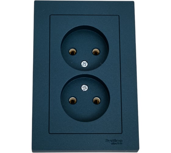 Изображение товара Розетка Systeme Electric AtlasDesign Изумруд б/з двойная, 16А, в сборе SE ATN000820