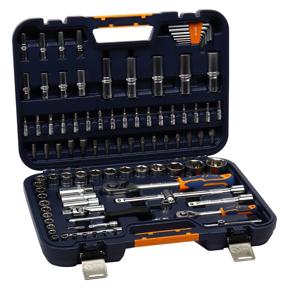 Изображение товара Набор торцевых головок LIGE 97пр 6-гранных в кейсе LG-S1097 профессиональный