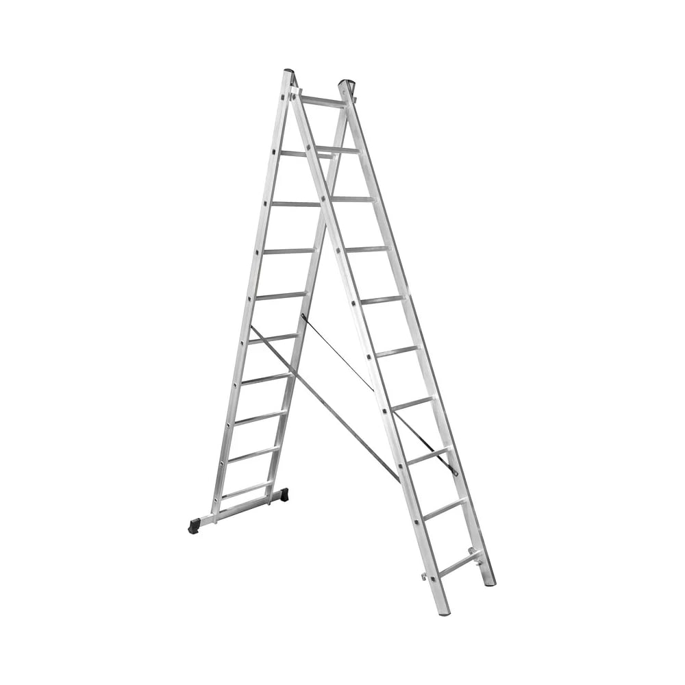 Изображение товара Профессиональная двухсекционная лестница Inforce 2x10 ЛП-02-26 алюминиевая