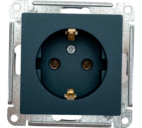 Изображение товара Розетка Systeme Electric AtlasDesign Изумруд с/з, 16А, механизм SE ATN000843
