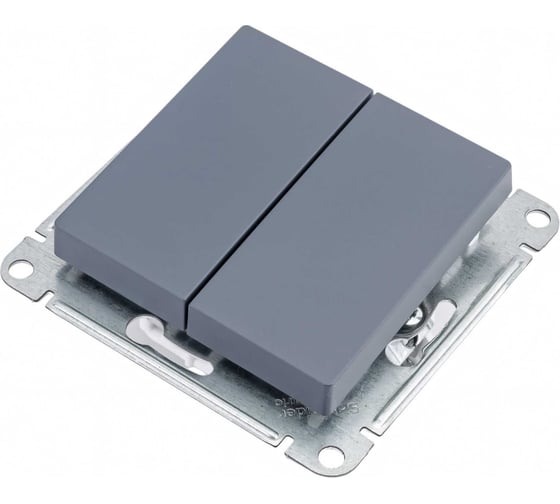 Изображение товара Переключатель Systeme Electric AtlasDesign Грифель 2-клавишный сх.6, 10АХ, механизм SE ATN000765