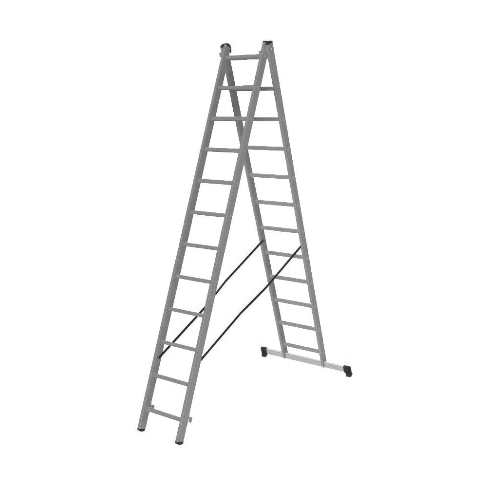 Изображение товара Двухсекционная лестница Inforce 2x12 ЛП-02-28 профессиональная алюминиевая