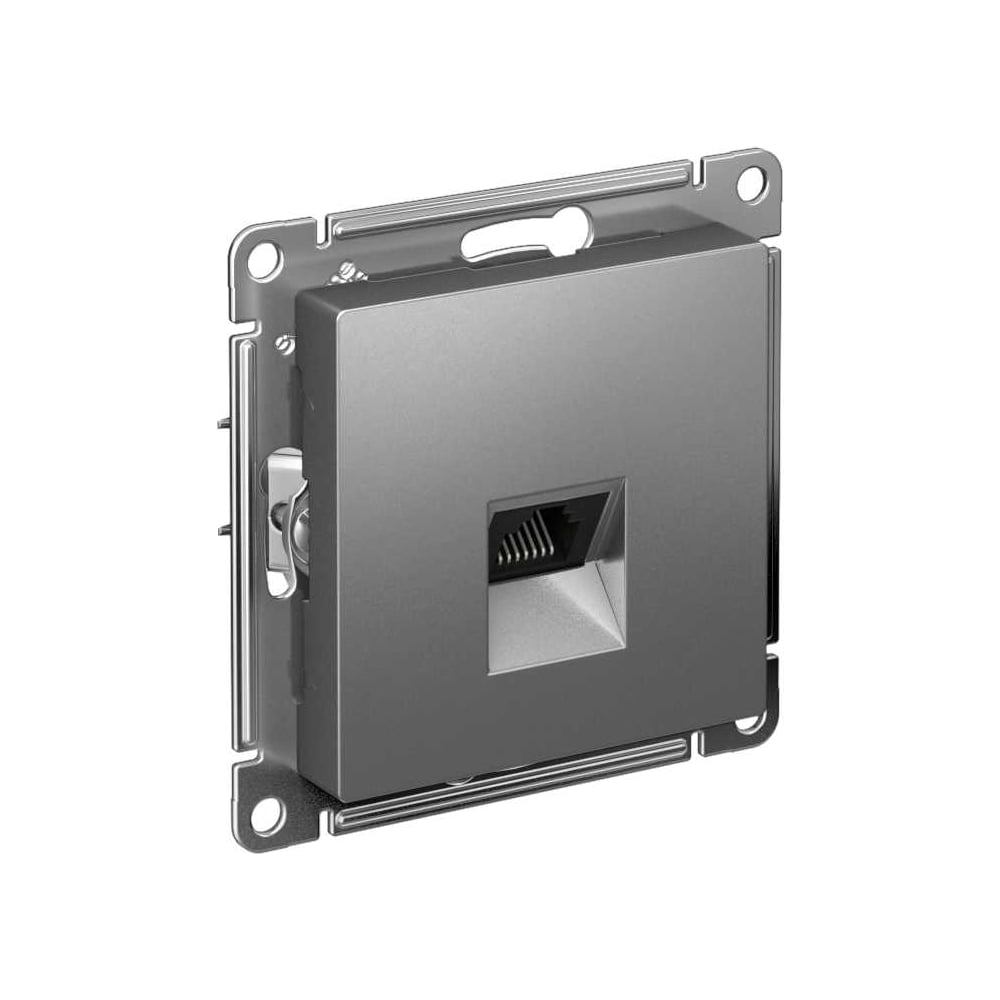 Розетка компьютерная Systeme Electric AtlasDesign, RJ45, кат. 6A, механизм, Сталь ATN000986