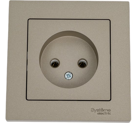 Изображение товара Розетка Systeme Electric AtlasDesign Шампань б/з, 16А, в сборе SE ATN000540