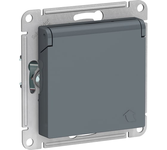 Изображение товара Розетка Systeme Electric AtlasDesign Грифель с/з, со шторками, с крышкой, 16А SE ATN000746