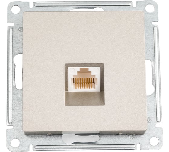 Изображение товара Телефонная розетка Systeme Electric AtlasDesign Шампань RJ11, механизм SE ATN000581