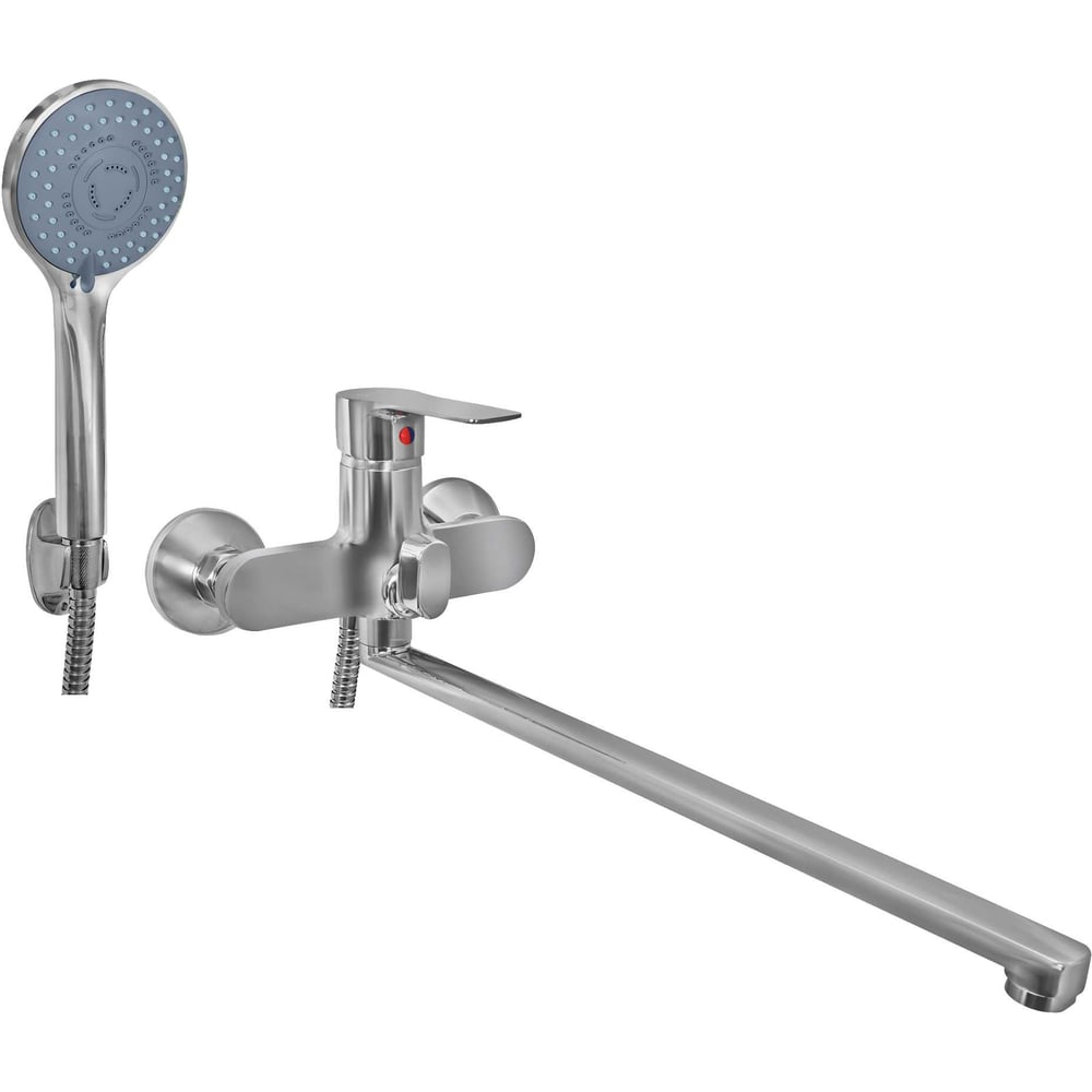 Изображение товара Смеситель для ванны одноручный Juguni длинный излив 40 см керамический дивертор хром