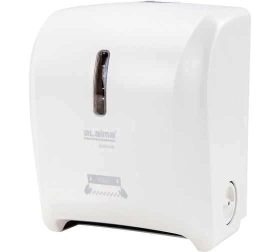 Изображение товара Диспенсер для полотенец LAIMA в рулонах PROFESSIONAL SUPER (H1), механический, белый, ABS, 609506