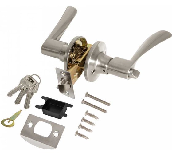 Изображение товара Ручка защелка Punto DK610/BL SN-ET ключ/фиксатор, матовый никель 49547